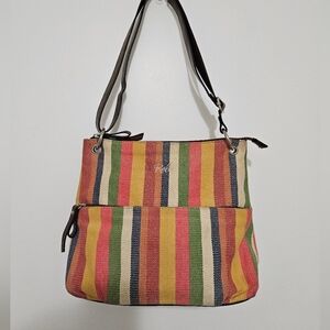 Relic Striped Multicolor Canvas Shoulder Bag Purse